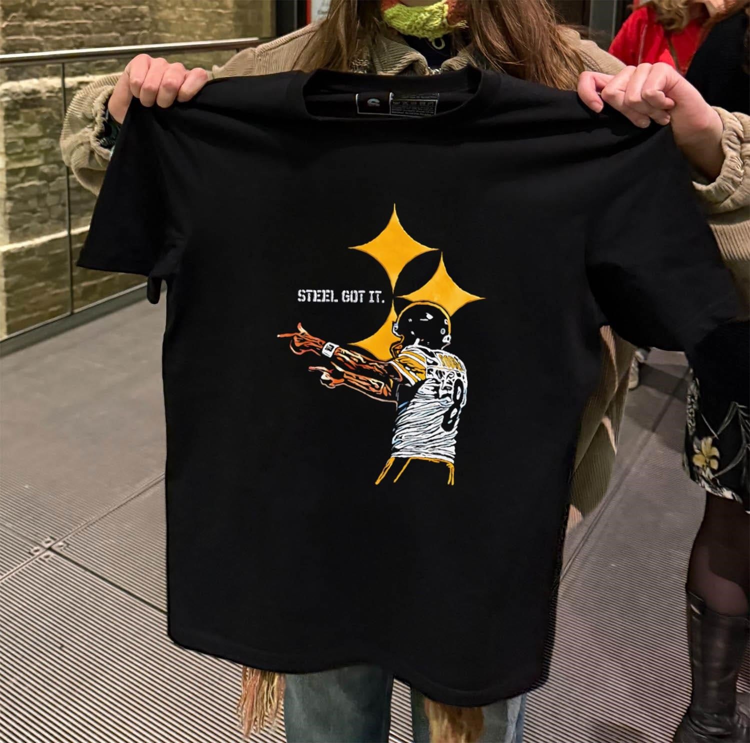 Steel Got It Pittsburgh Football Player Number Eight Pointing shirt