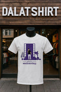 Still Wednesday Man Smoking In Front Of Purple House shirt