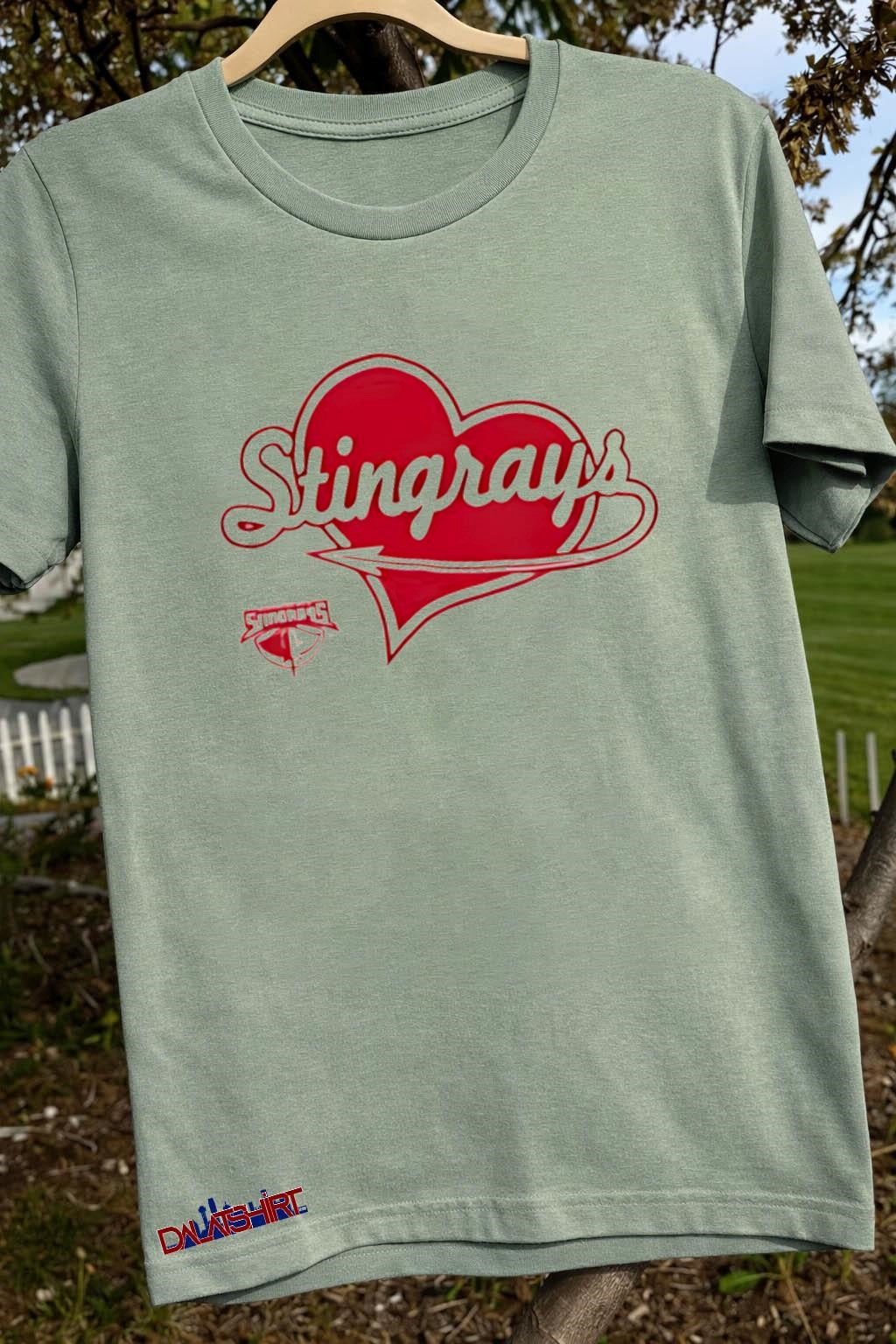 Stingrays Red Heart Tail Logo Sports Team shirt