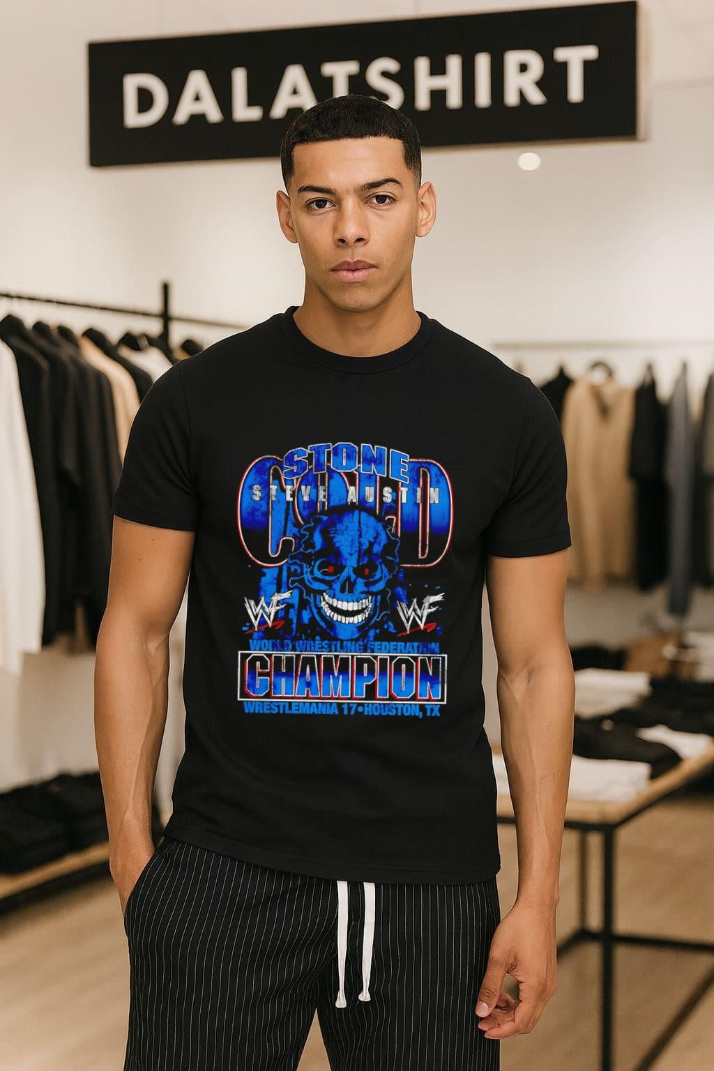 Stone Cold Steve Austin WWF Champion WrestleMania 17 Skull shirt