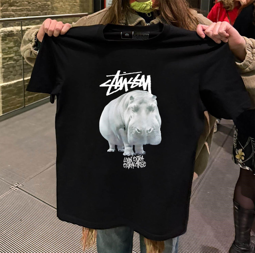 Stussy Logo Hippo Livin’ Extra Extra Large Streetwear shirt