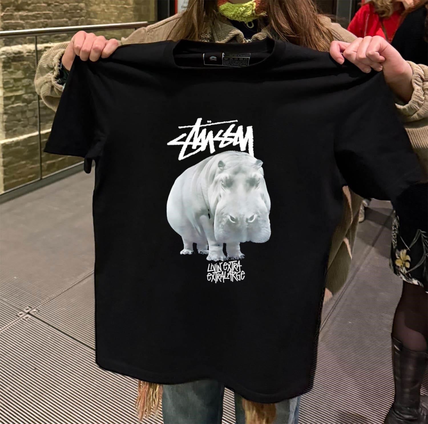Stussy Logo Hippo Livin’ Extra Extra Large Streetwear shirt