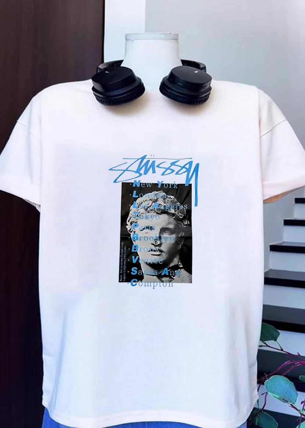 Stussy New York London Los Angeles World Tour Statue shirt