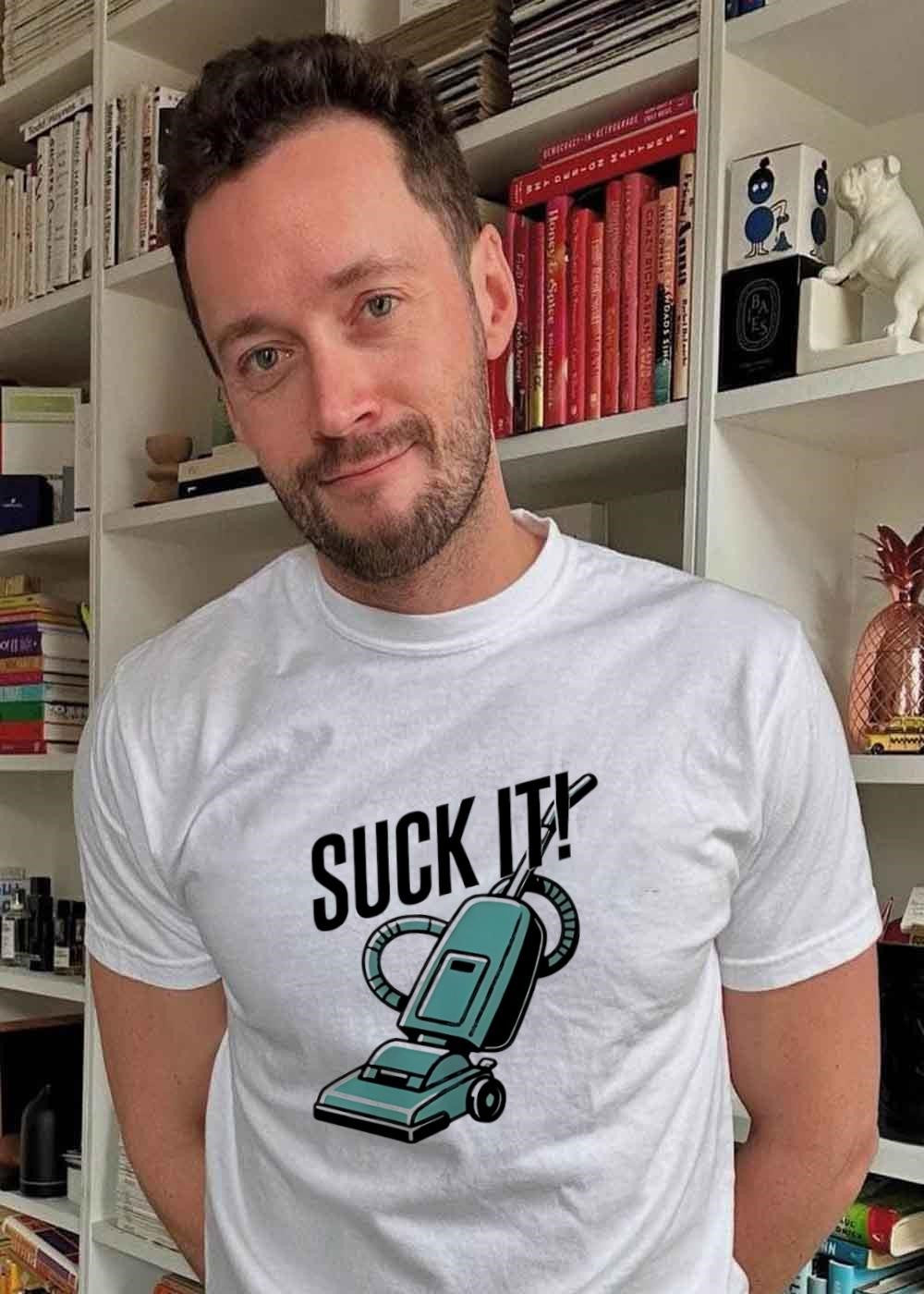 Suck It Vintage Vacuum Cleaner Illustration shirt