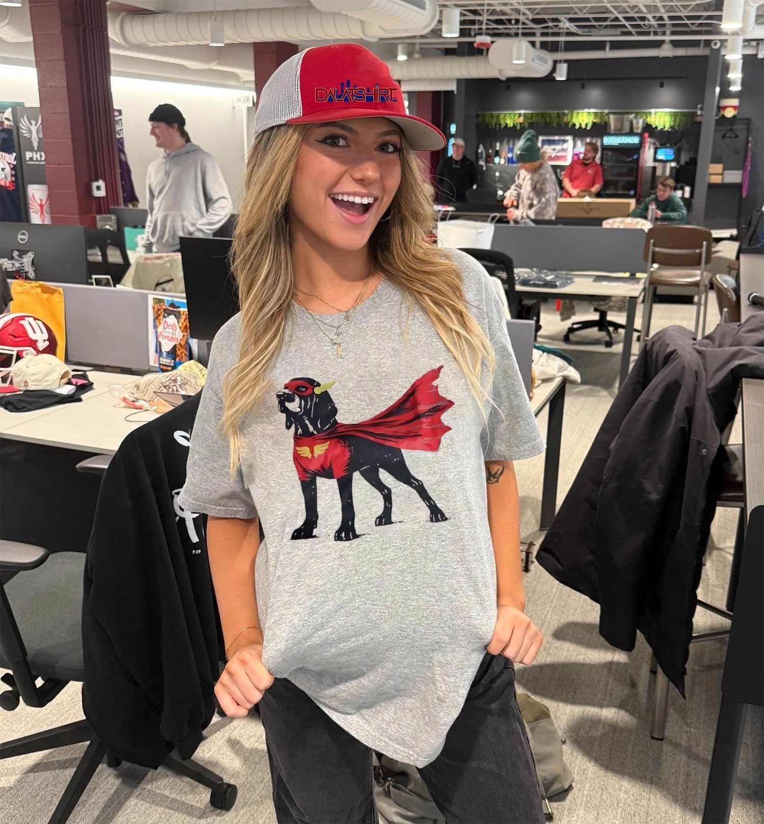 Superhero Bloodhound Dog Wearing Red Cape Mask shirt