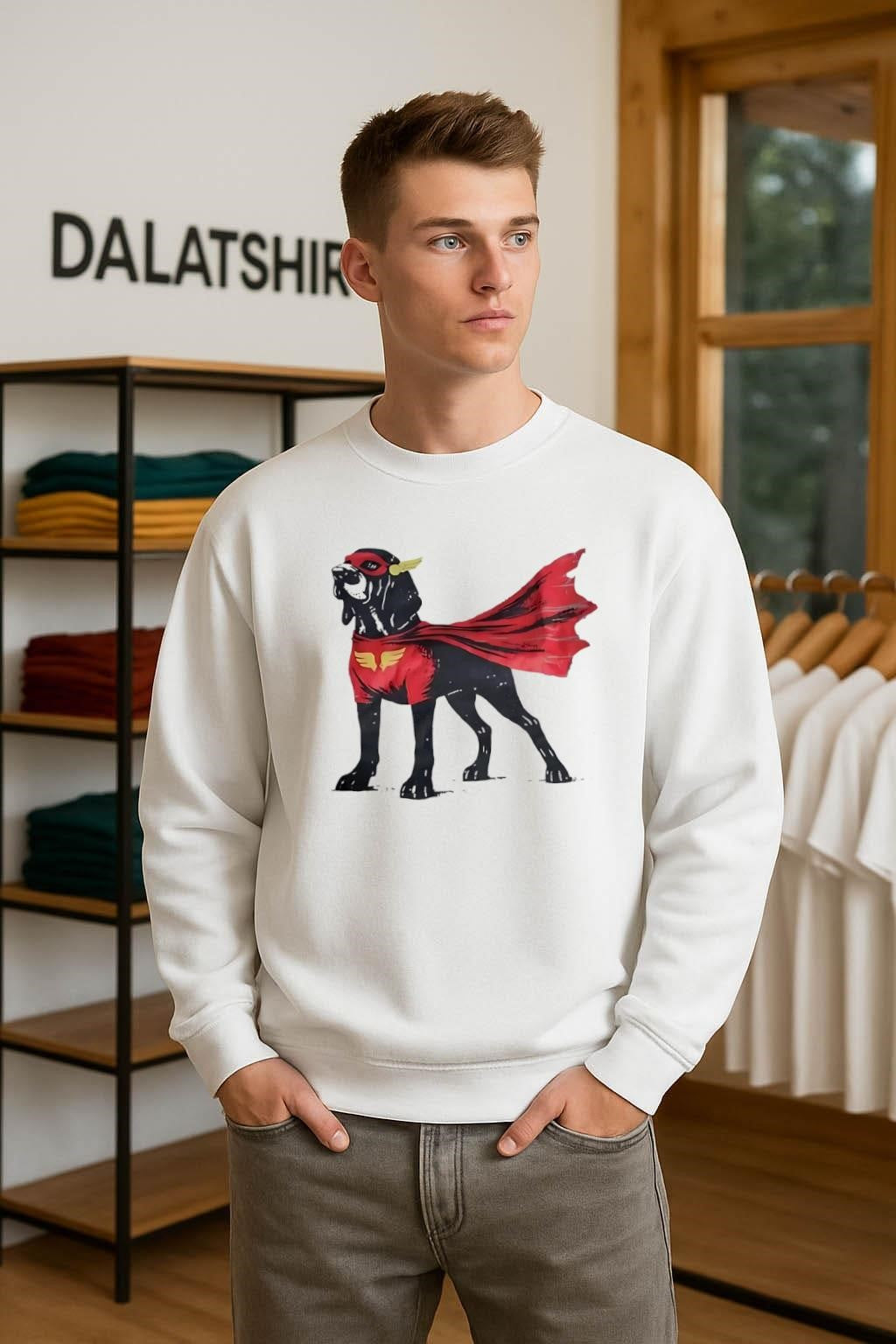 Superhero Bloodhound Dog Wearing Red Cape Mask shirt