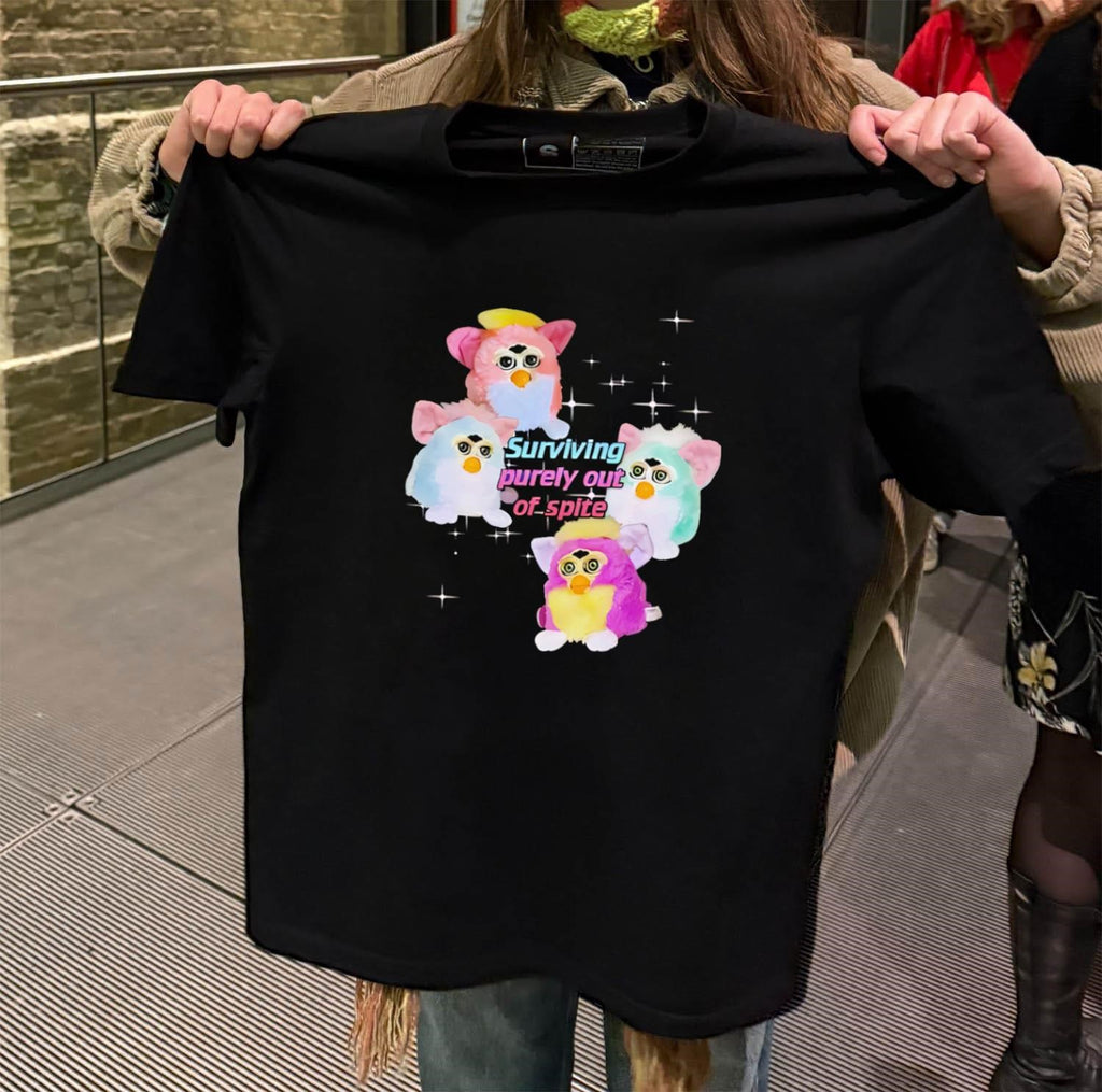 Surviving Purely Out Of Spite Four Colorful Furbies shirt