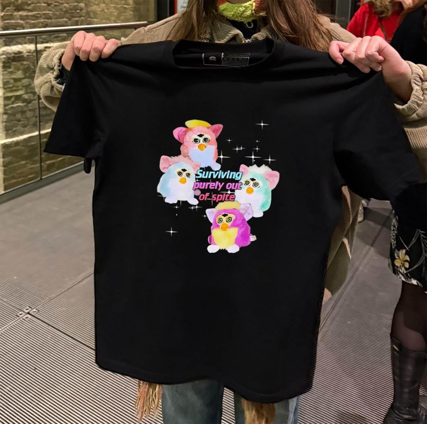 Surviving Purely Out Of Spite Four Colorful Furbies shirt
