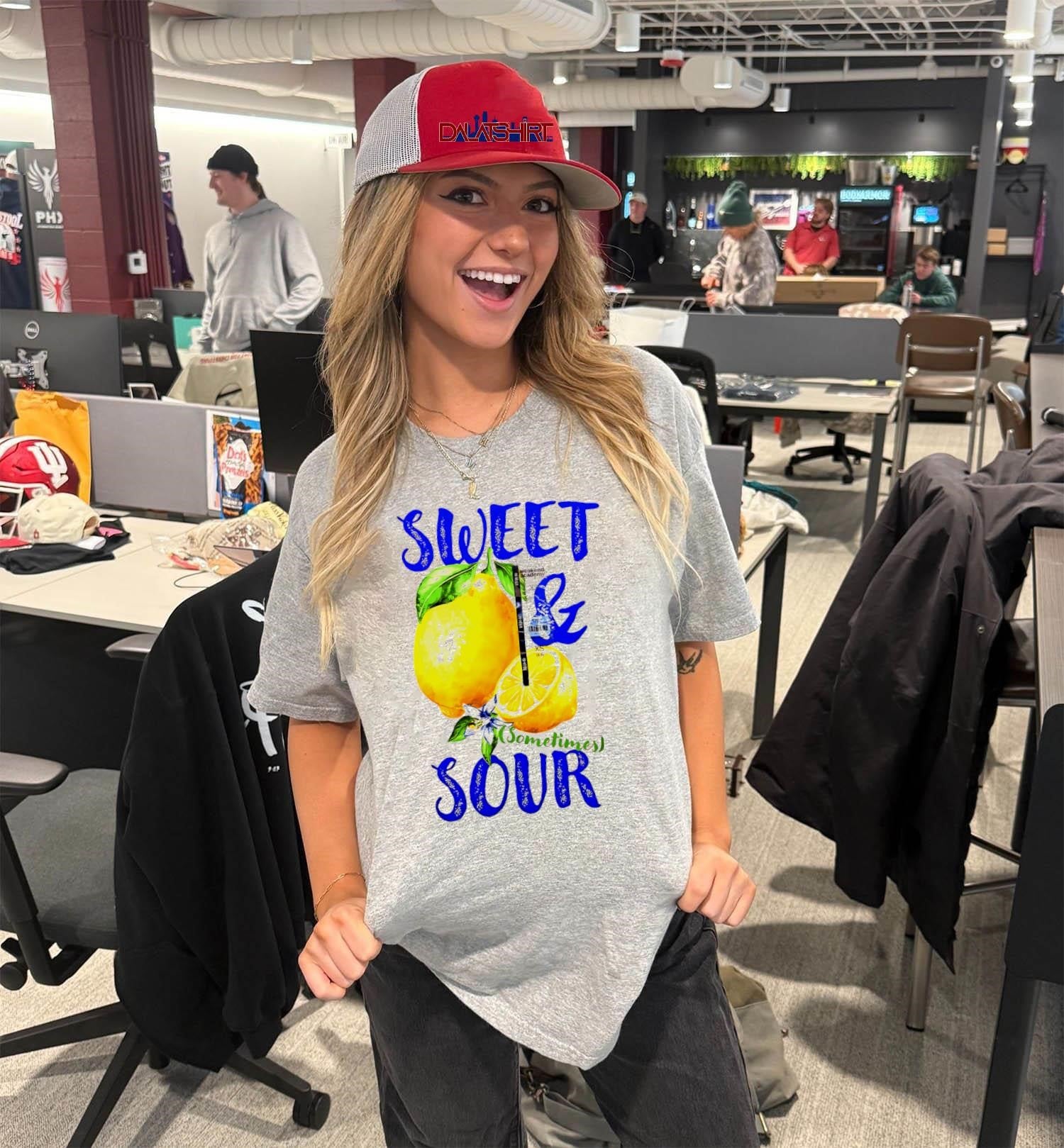 Sweet and Sometimes Sour Yellow Lemon Fruit Graphic Illustration shirt