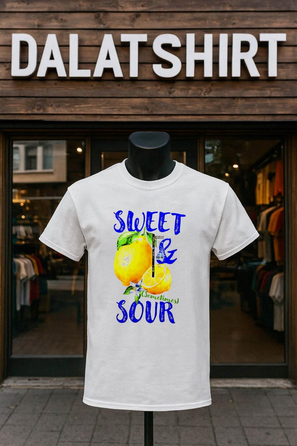 Sweet and Sometimes Sour Yellow Lemon Fruit Graphic Illustration shirt