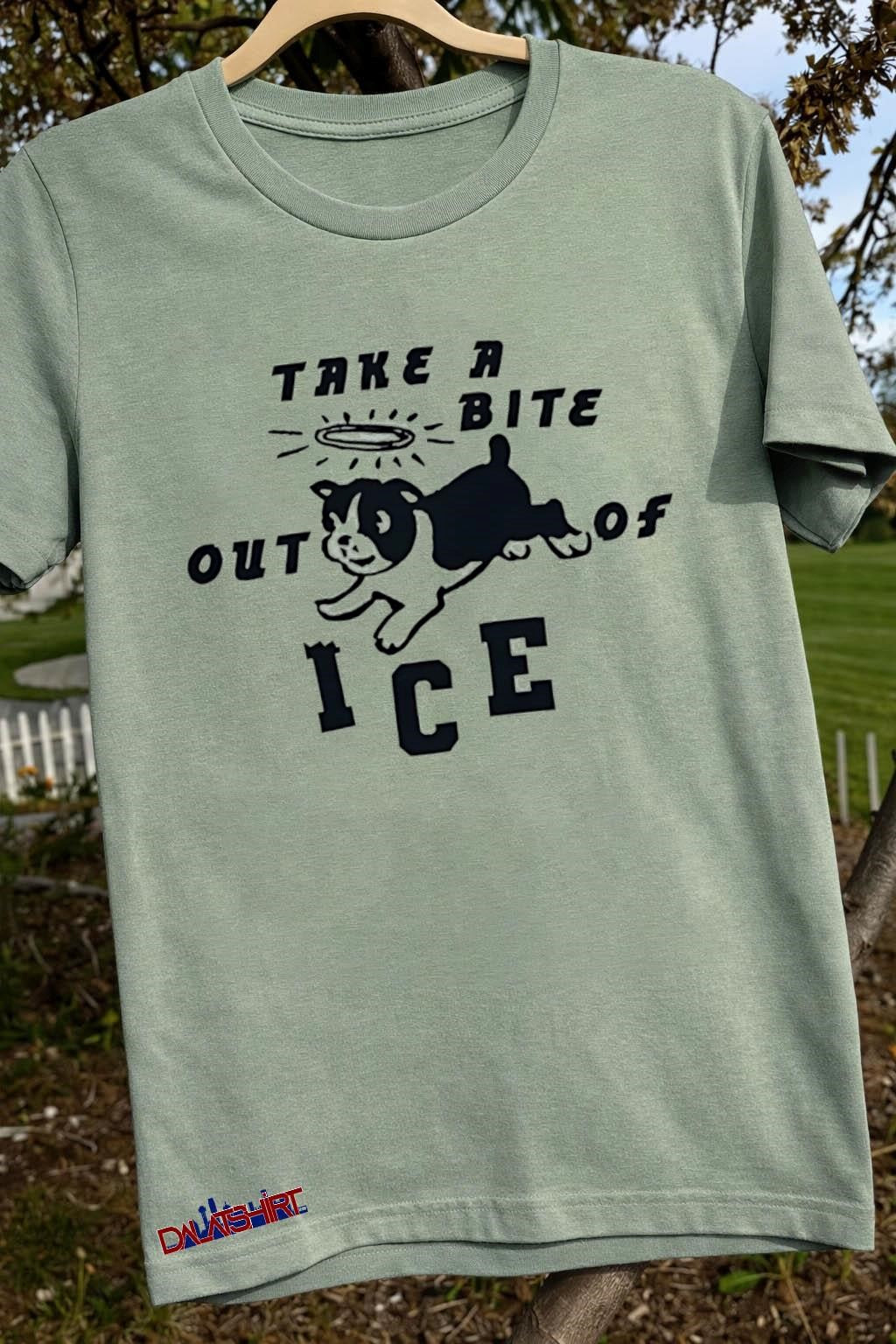 Take A Bite Out Of ICE Boston Terrier Angel Dog shirt