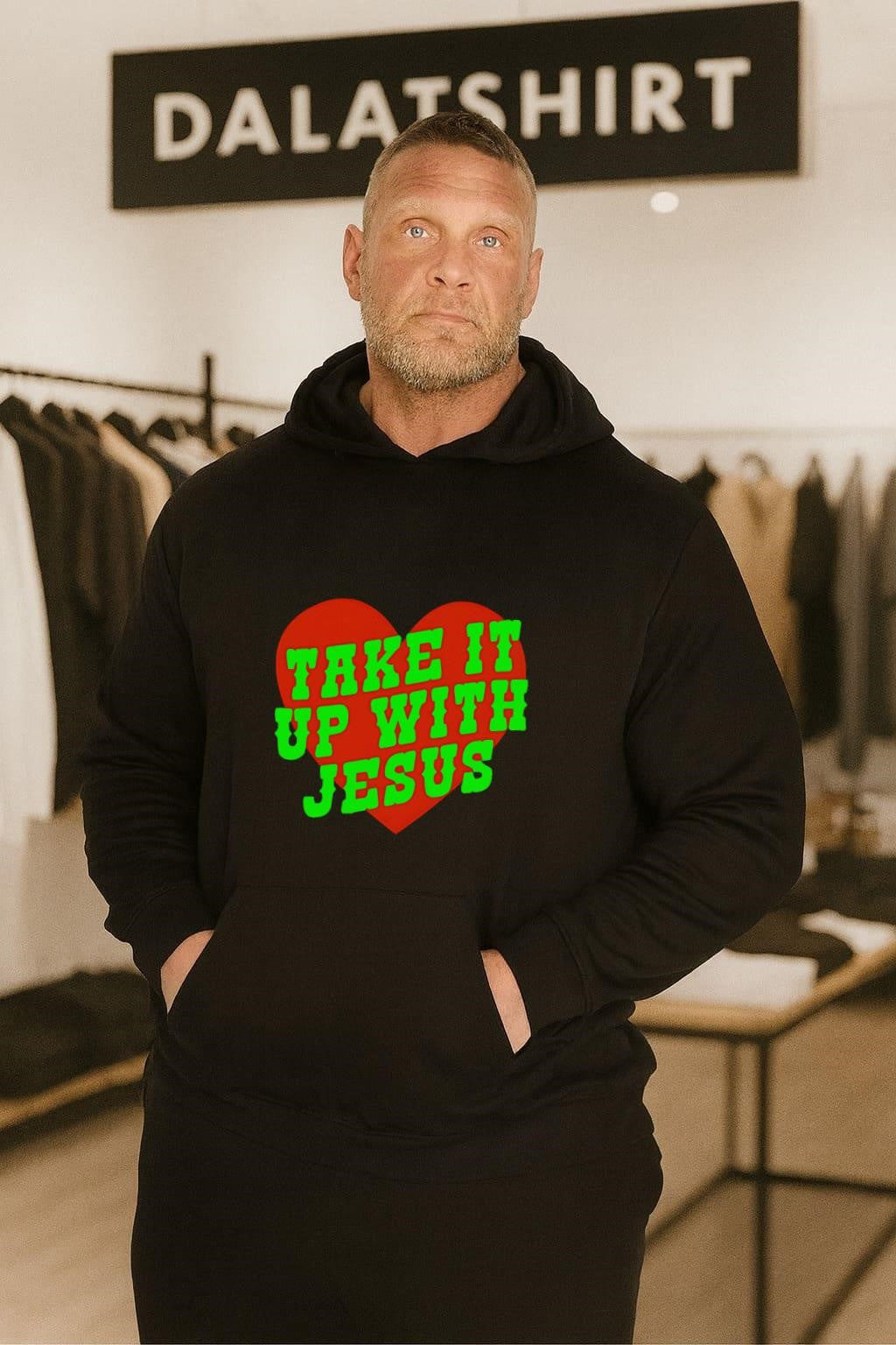 Take It Up With Jesus heart shirt