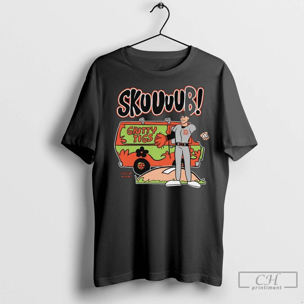 Tarik Skubal Detroit Tigers Skuuuub Gritty Tigs Cartoon Long Sleve T Shirts