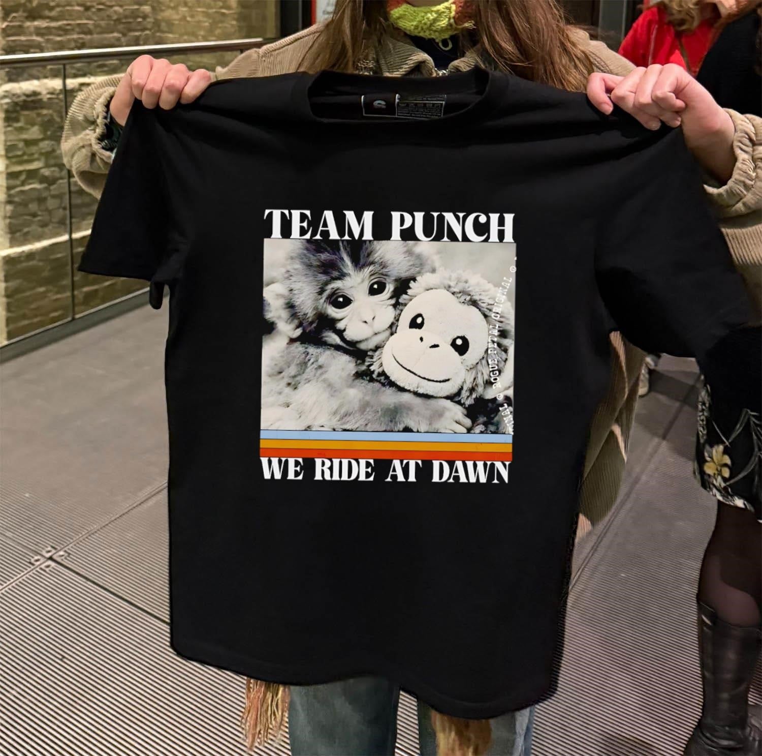 Team Punch We Ride At Dawn Monkey Hugging Plush shirt