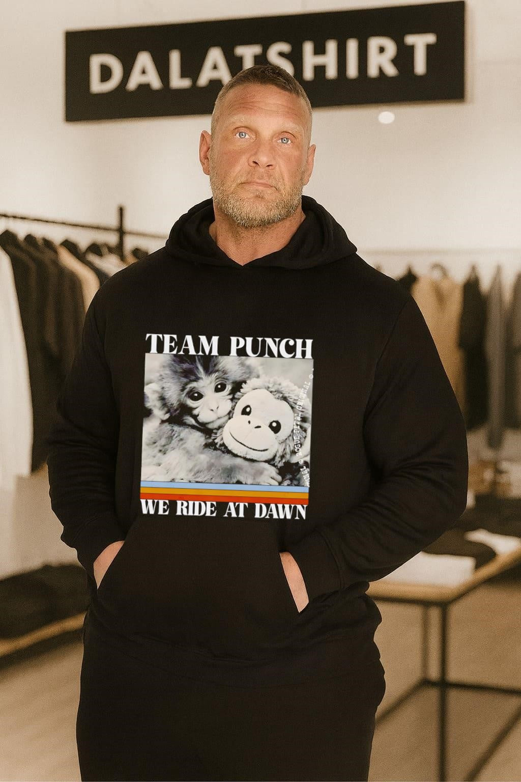 Team Punch We Ride At Dawn Monkey Hugging Plush shirt