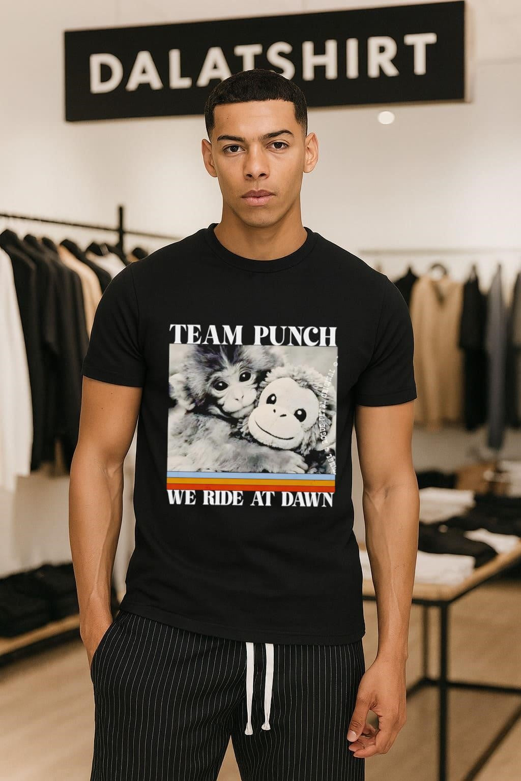 Team Punch We Ride At Dawn Monkey Hugging Plush shirt
