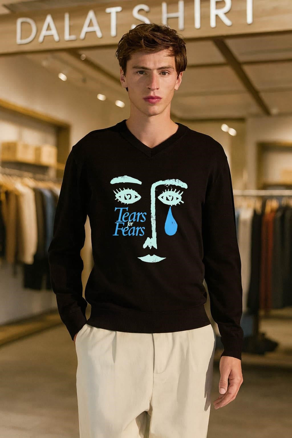 Tears For Fears 1989 Album Art Face Illustration shirt