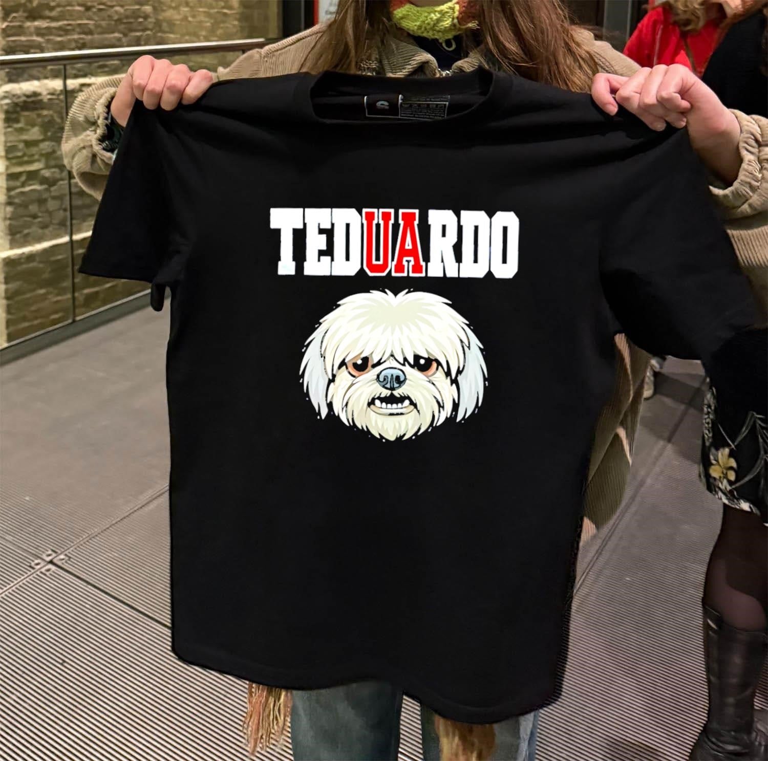 Teduardo White Shih Tzu Dog Face Graphic Portrait shirt