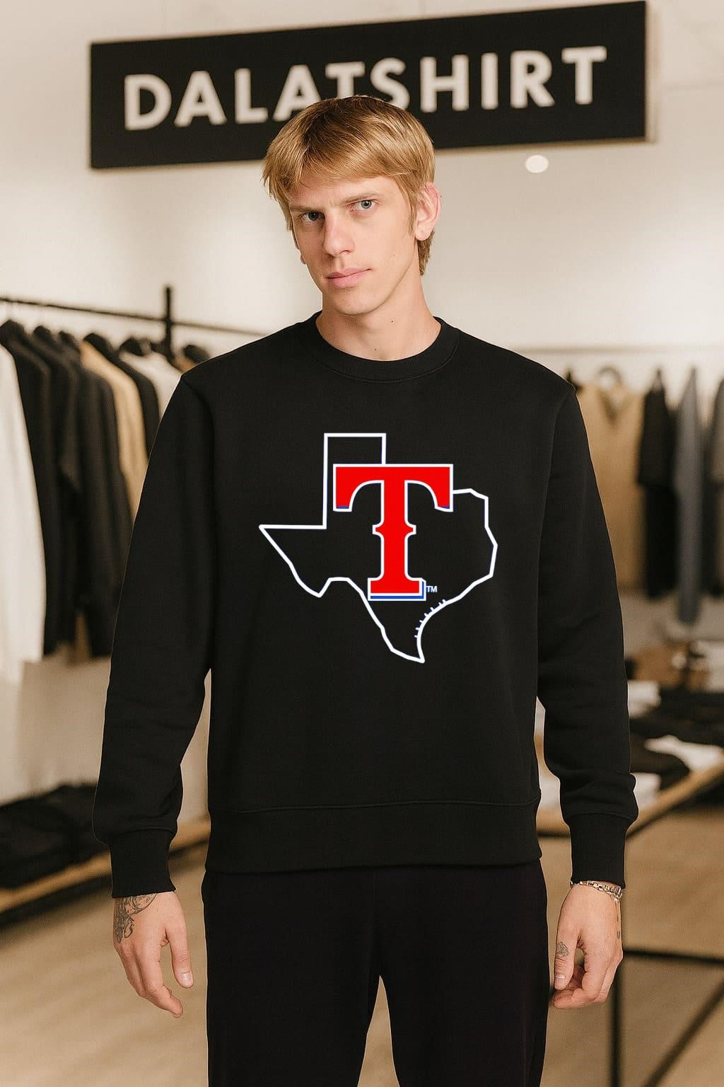 Texas Rangers MLB Team Logo State Outline shirt