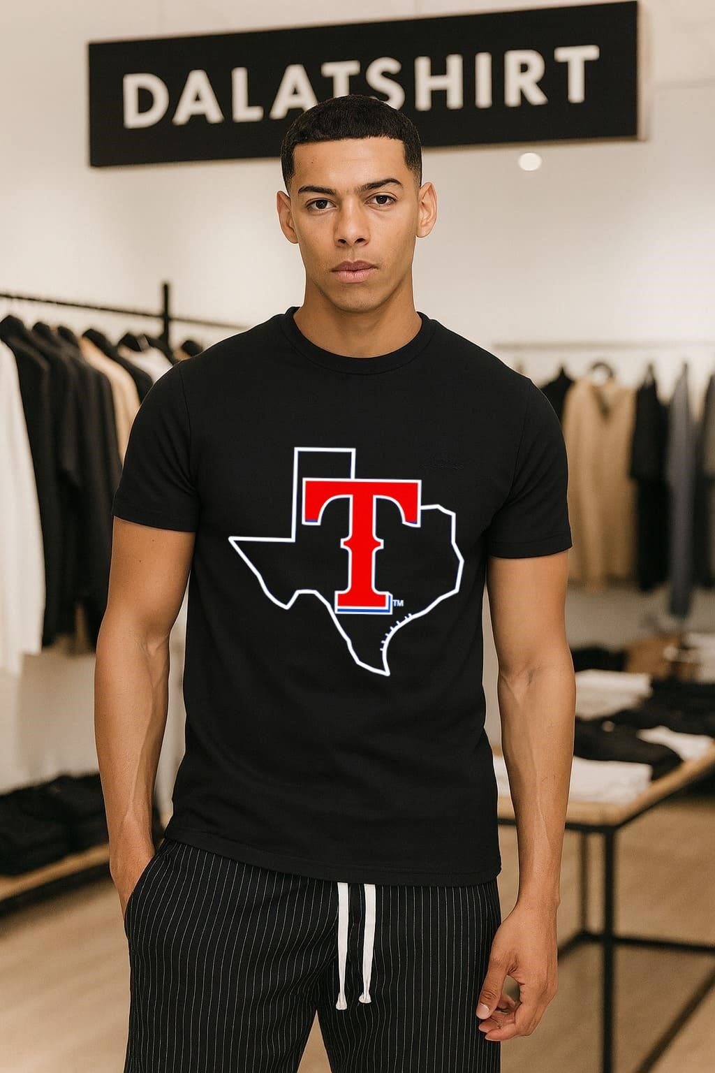 Texas Rangers MLB Team Logo State Outline shirt