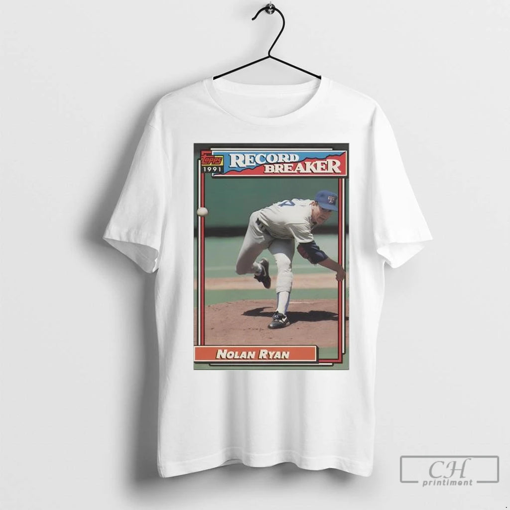 Texas Rangers Nolan Ryan Record Breaker Baseball Card Player Mlb T Shirts