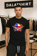 Texas State Flag Map Cowboy Hat Revolvers Desert Landscape shirt
