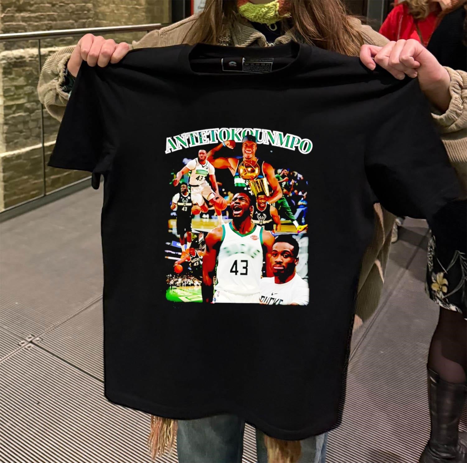 Thanasis Antetokounmpo Milwaukee Bucks 43 Basketball Collage shirt
