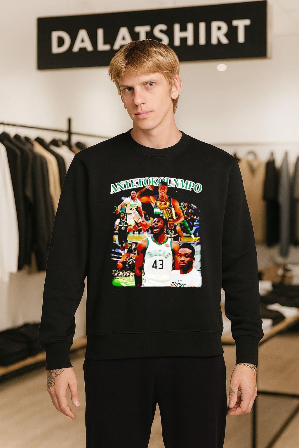Thanasis Antetokounmpo Milwaukee Bucks 43 Basketball Collage shirt