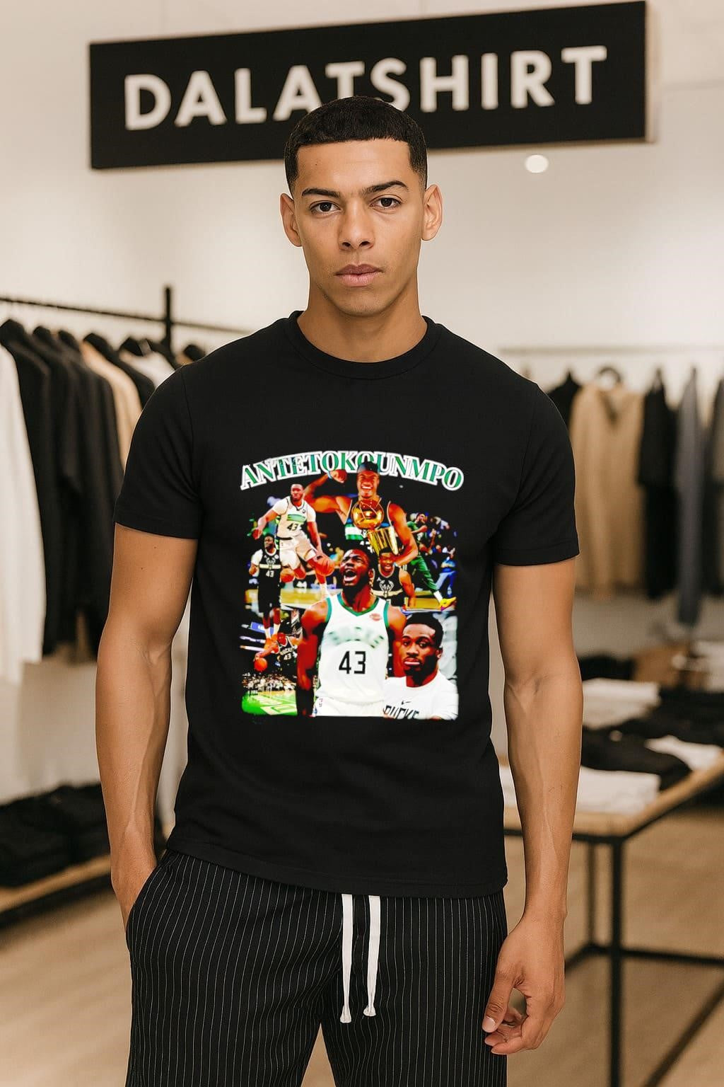 Thanasis Antetokounmpo Milwaukee Bucks 43 Basketball Collage shirt