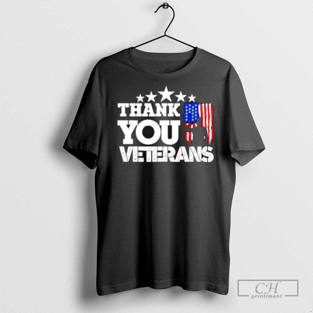 Thank You Veterans 2025 Usa Flag T Shirts