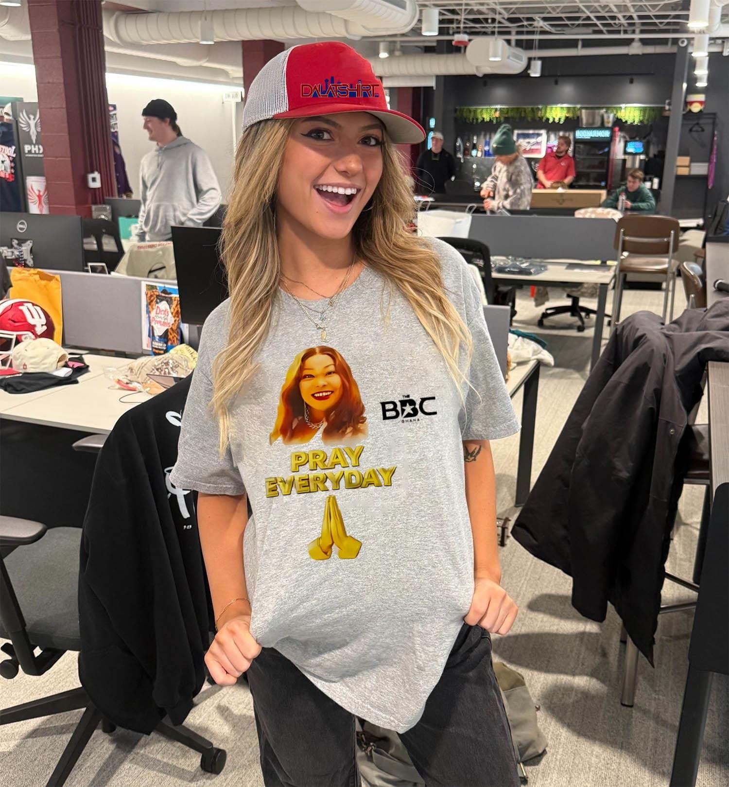 The BBC Ghana Pray Everyday Gold Text Praying Hands shirt