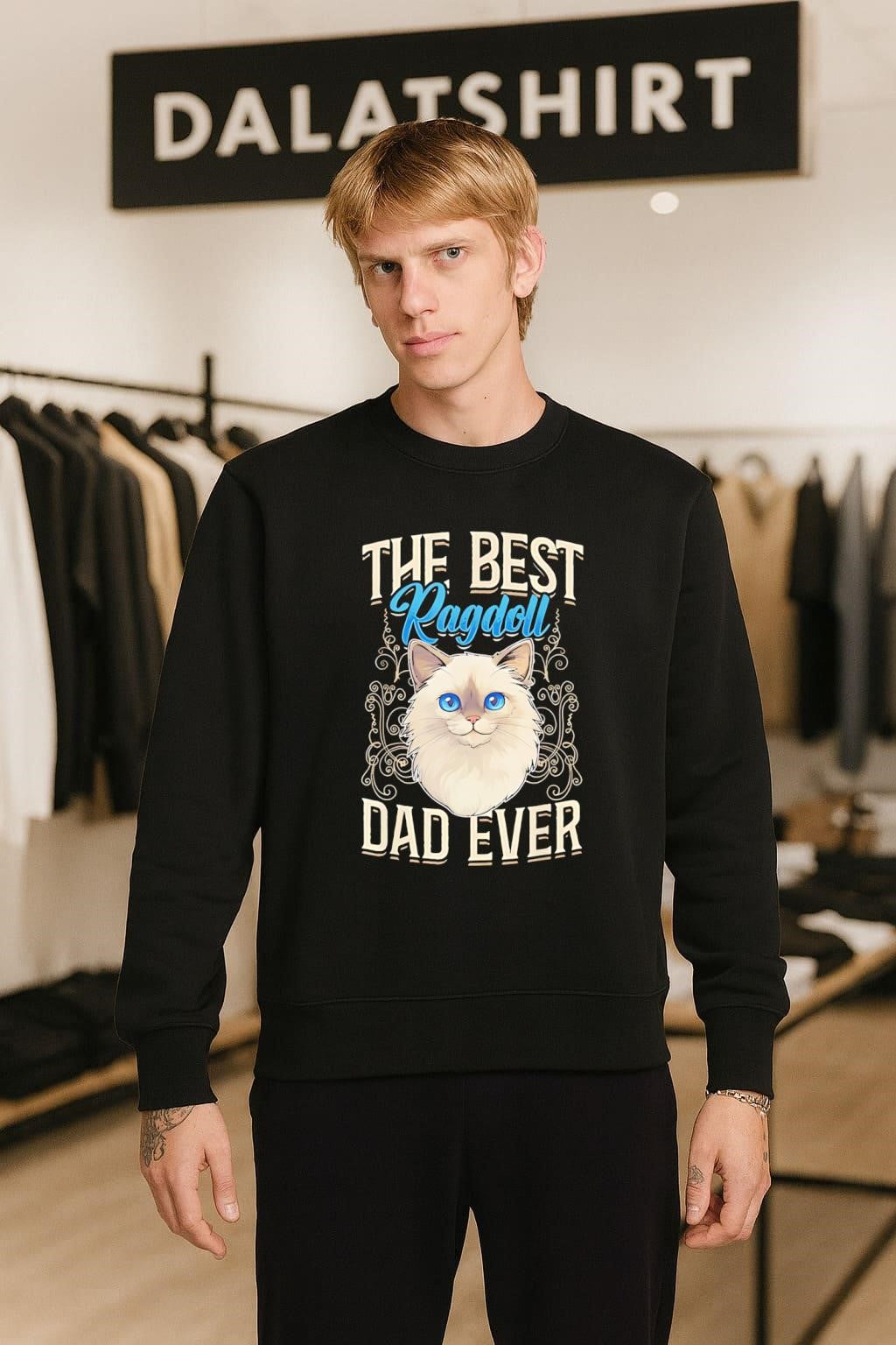 The Best Ragdoll Dad Ever Blue Eyed Cat shirt