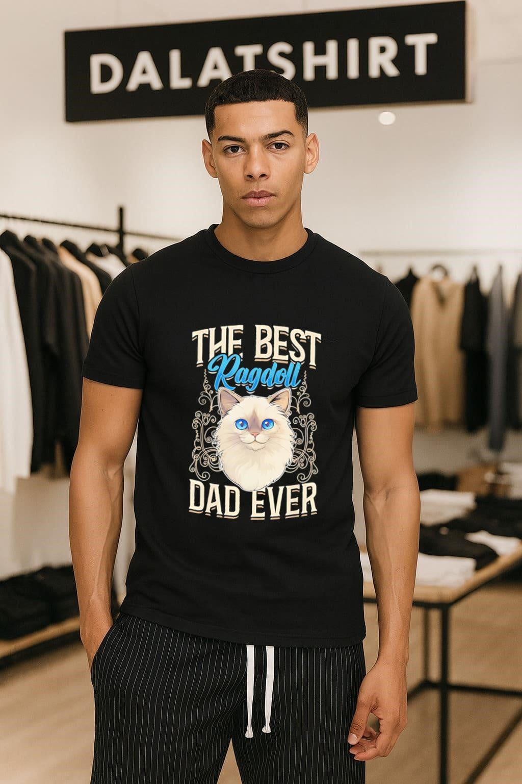 The Best Ragdoll Dad Ever Blue Eyed Cat shirt