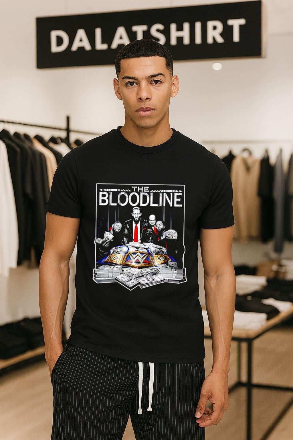 The Bloodline Roman Reigns Paul Heyman Usos money championship shirt