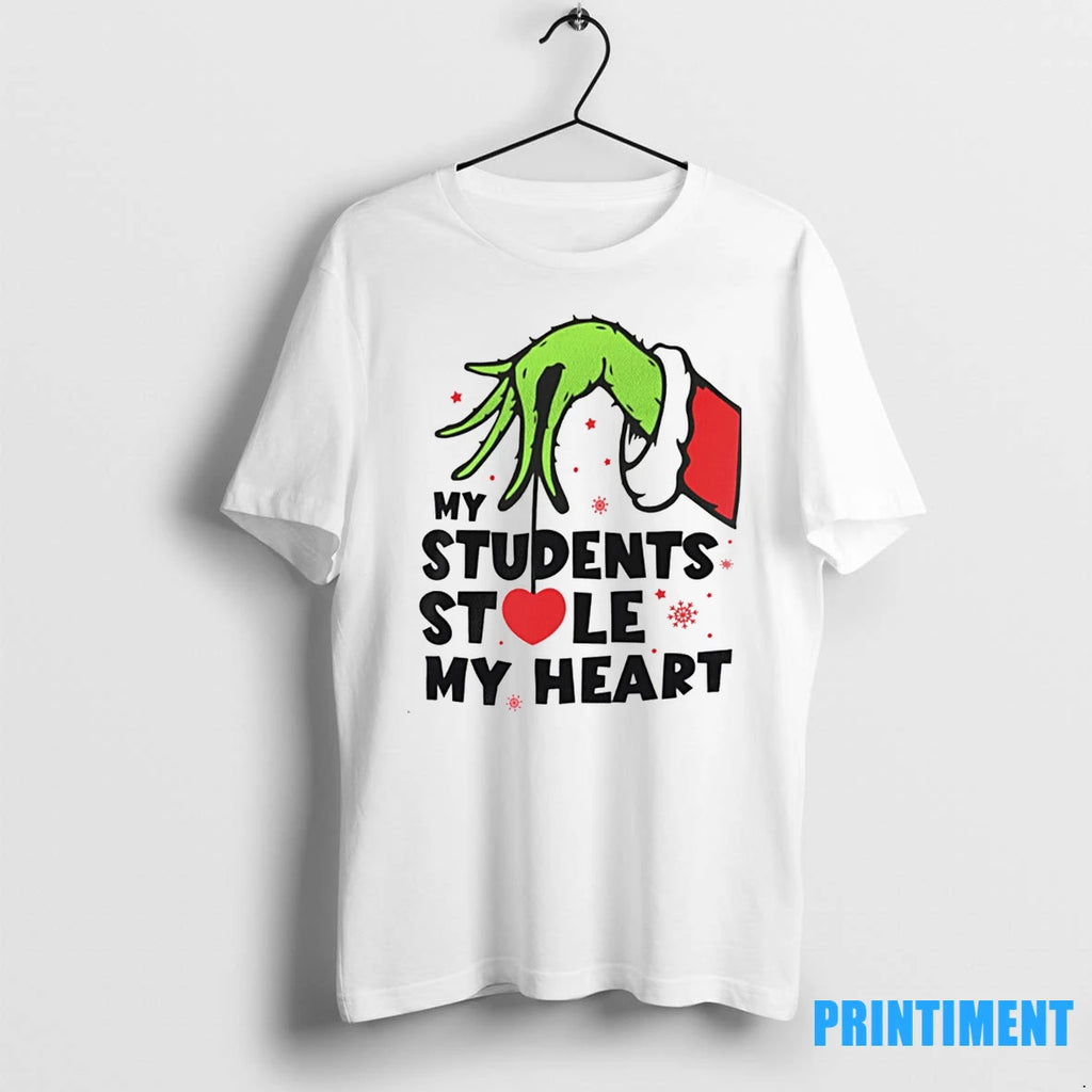 The Grinch Hand My Students Stole My Heart Christmas Tshirts Sweater