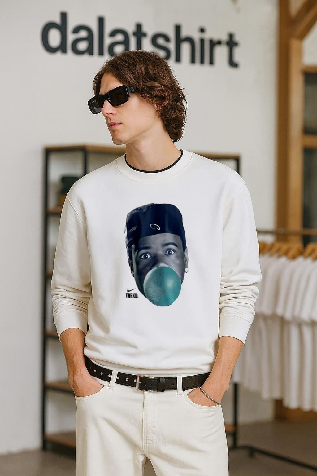 The Kid Ken Griffey Jr blowing bubble gum shirt
