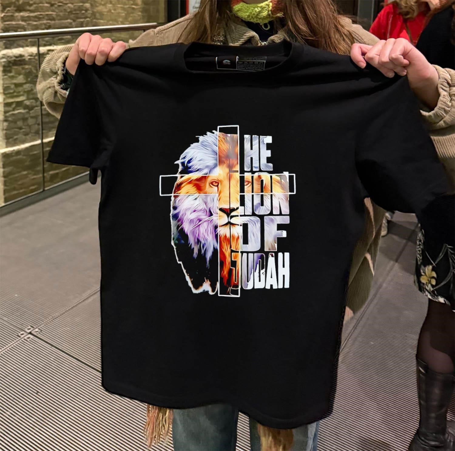 The Lion of Judah Cross Religious Christian Lion shirt