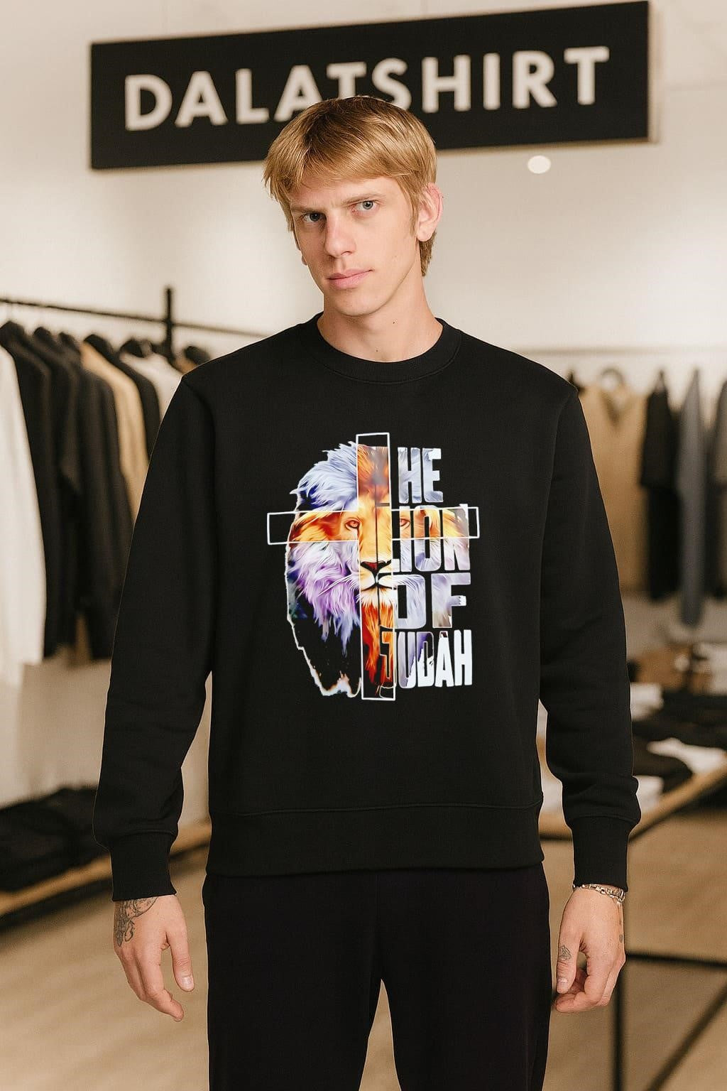 The Lion of Judah Cross Religious Christian Lion shirt