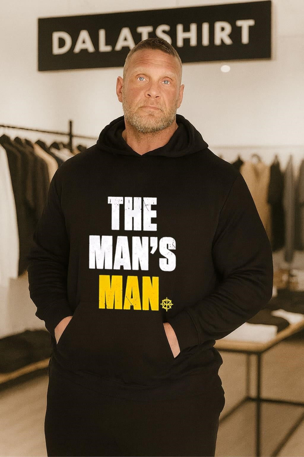 The Man’s Man Seth Rollins yellow text logo shirt