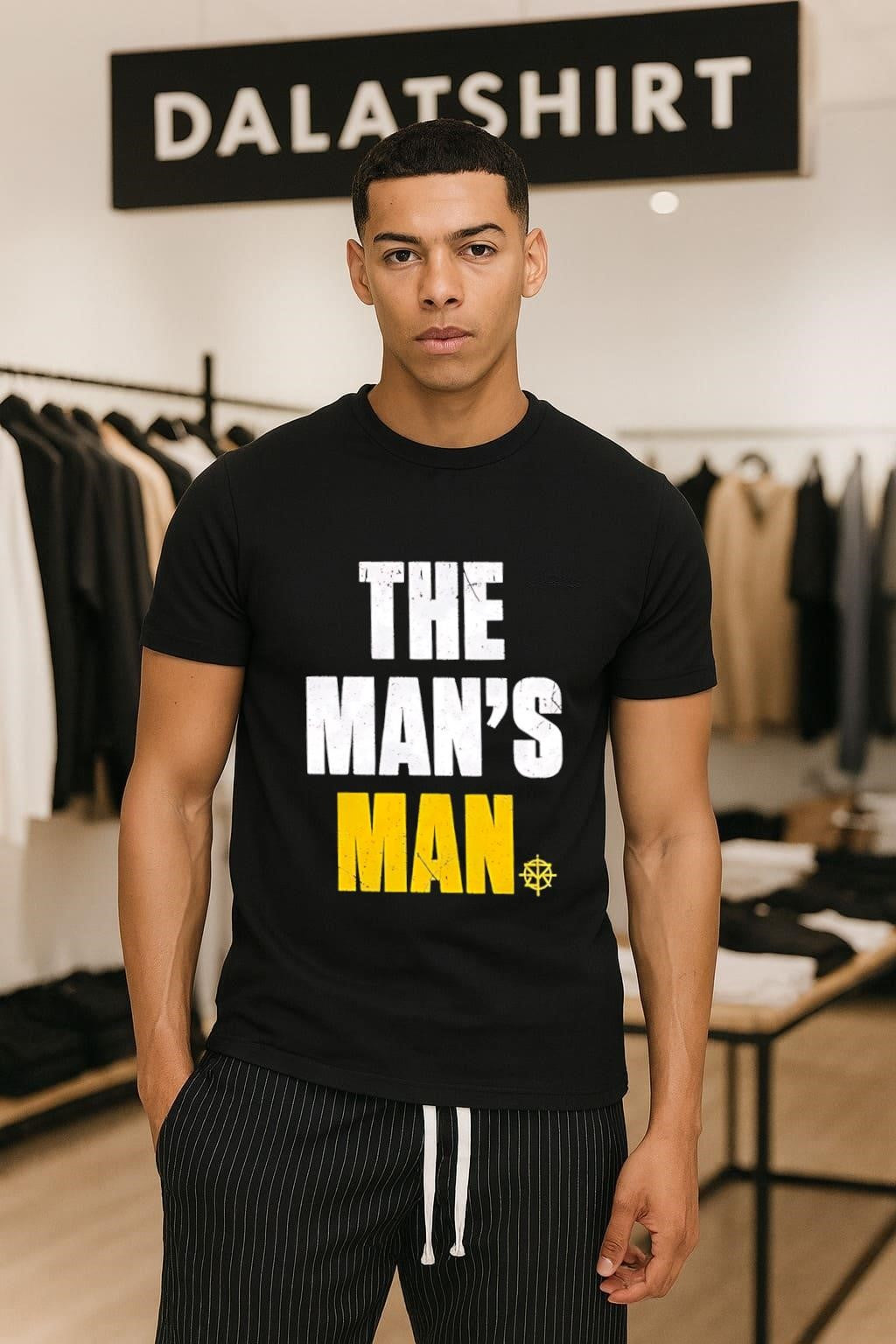 The Man’s Man Seth Rollins yellow text logo shirt