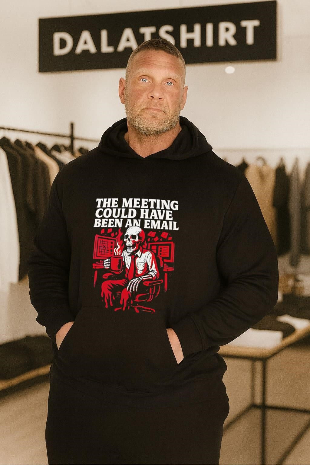 The Meeting Could Have Been An Email Skeleton Drinking Coffee shirt