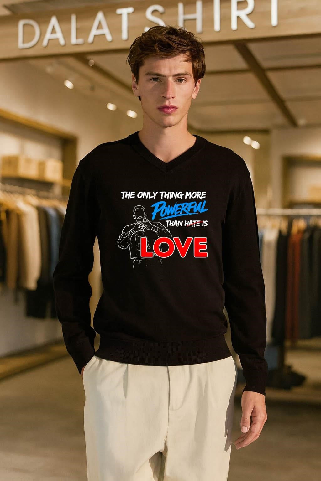 The Only Thing More Powerful Than Hate Is Love Heart shirt
