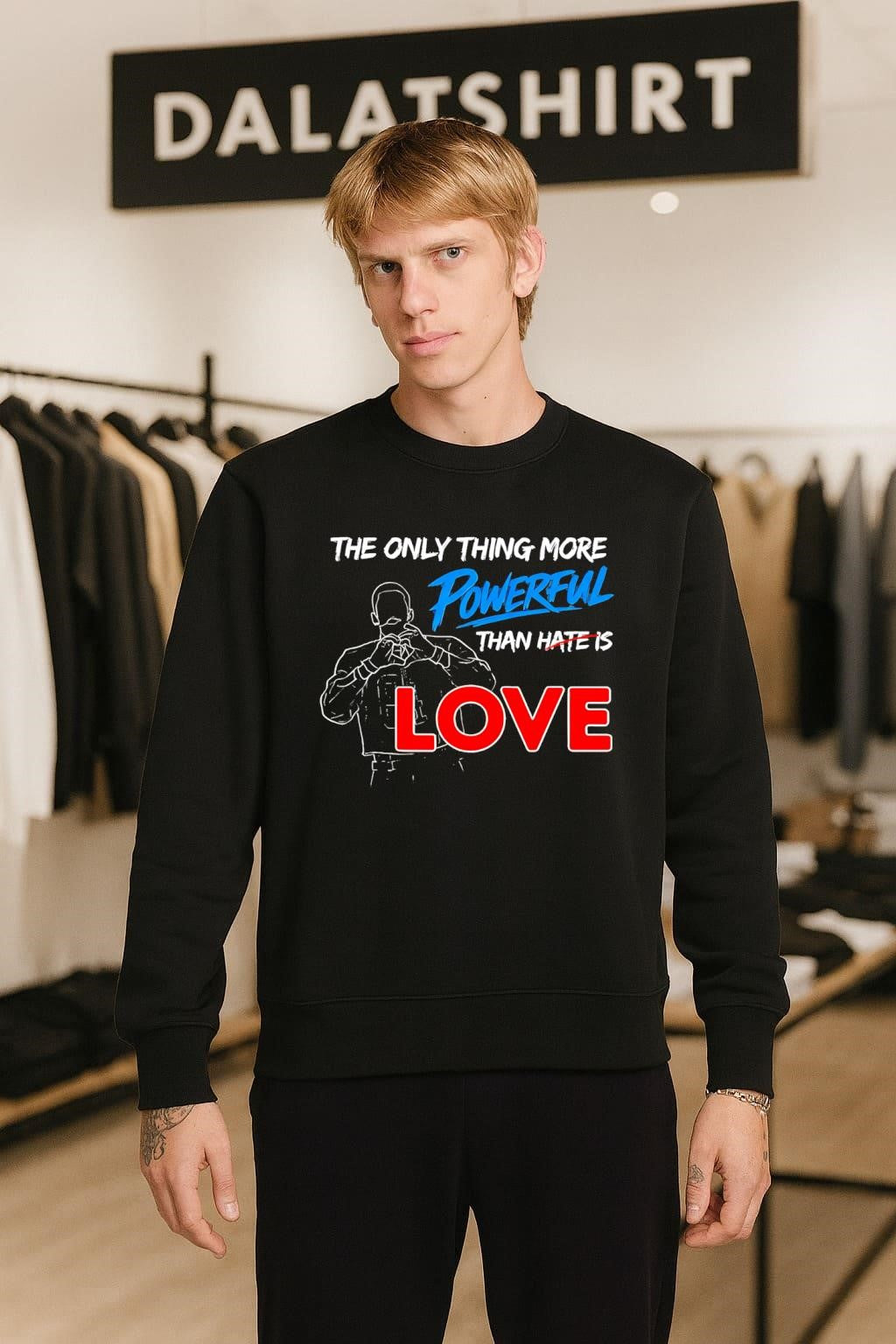 The Only Thing More Powerful Than Hate Is Love Heart shirt