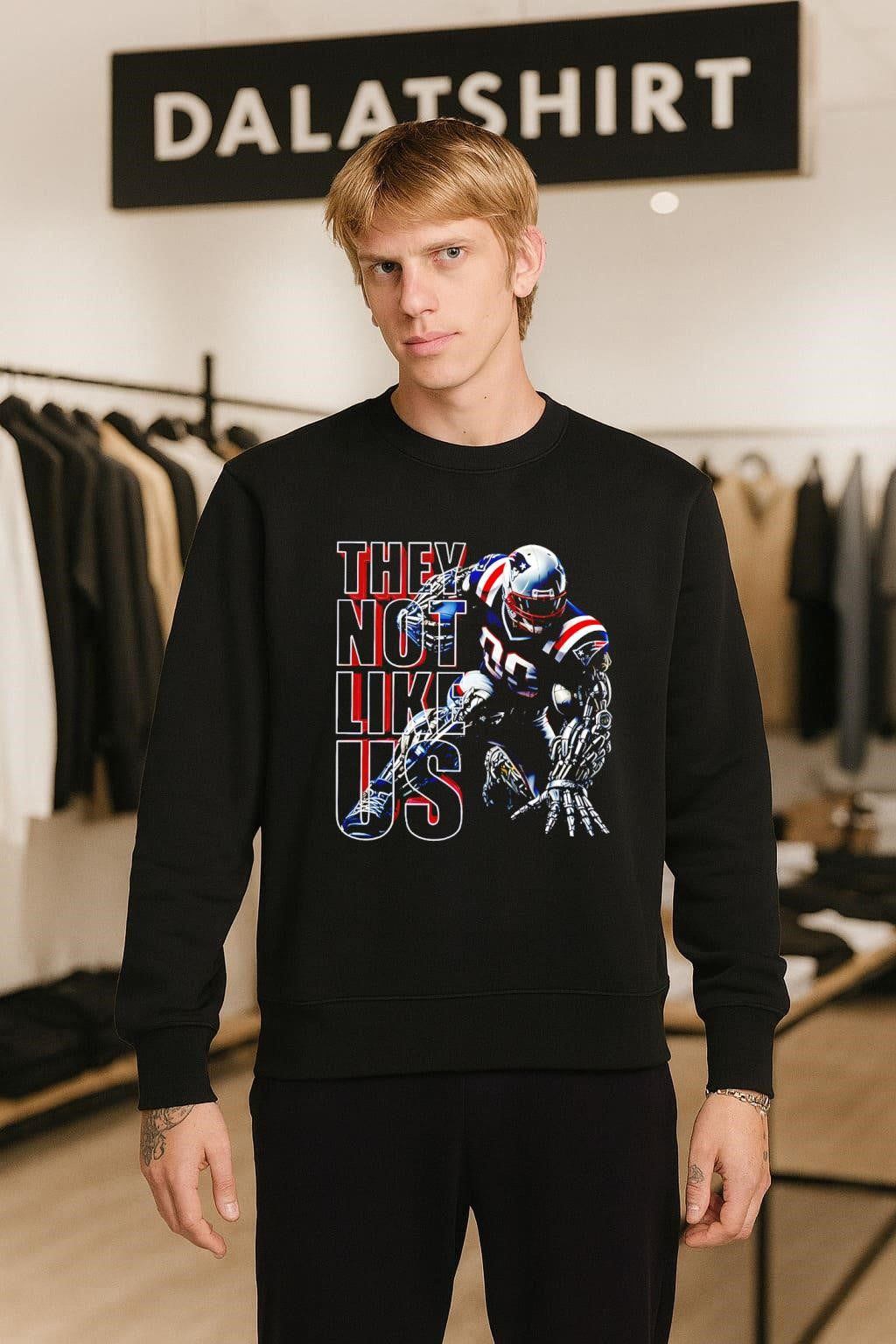 They Not Like Us Patriots Football Cyborg Player Graphic shirt