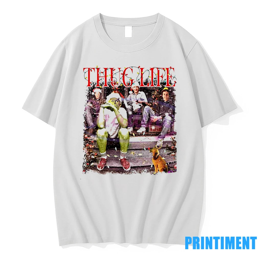 Thug Life Christmas Grinch Friends Movie Christmas Light Tshirts Sweater