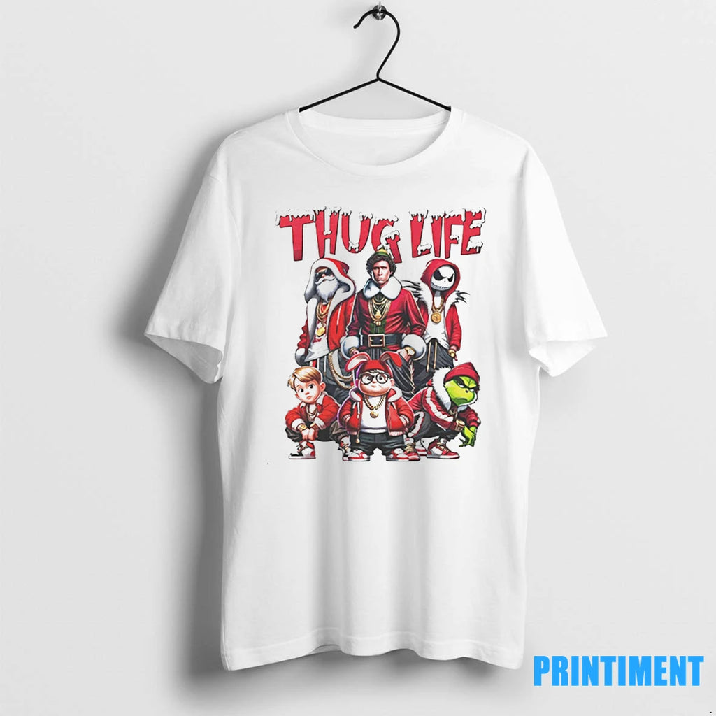 Thug Life Santa Grinch Friends Christmas Vintage Tshirts Sweater