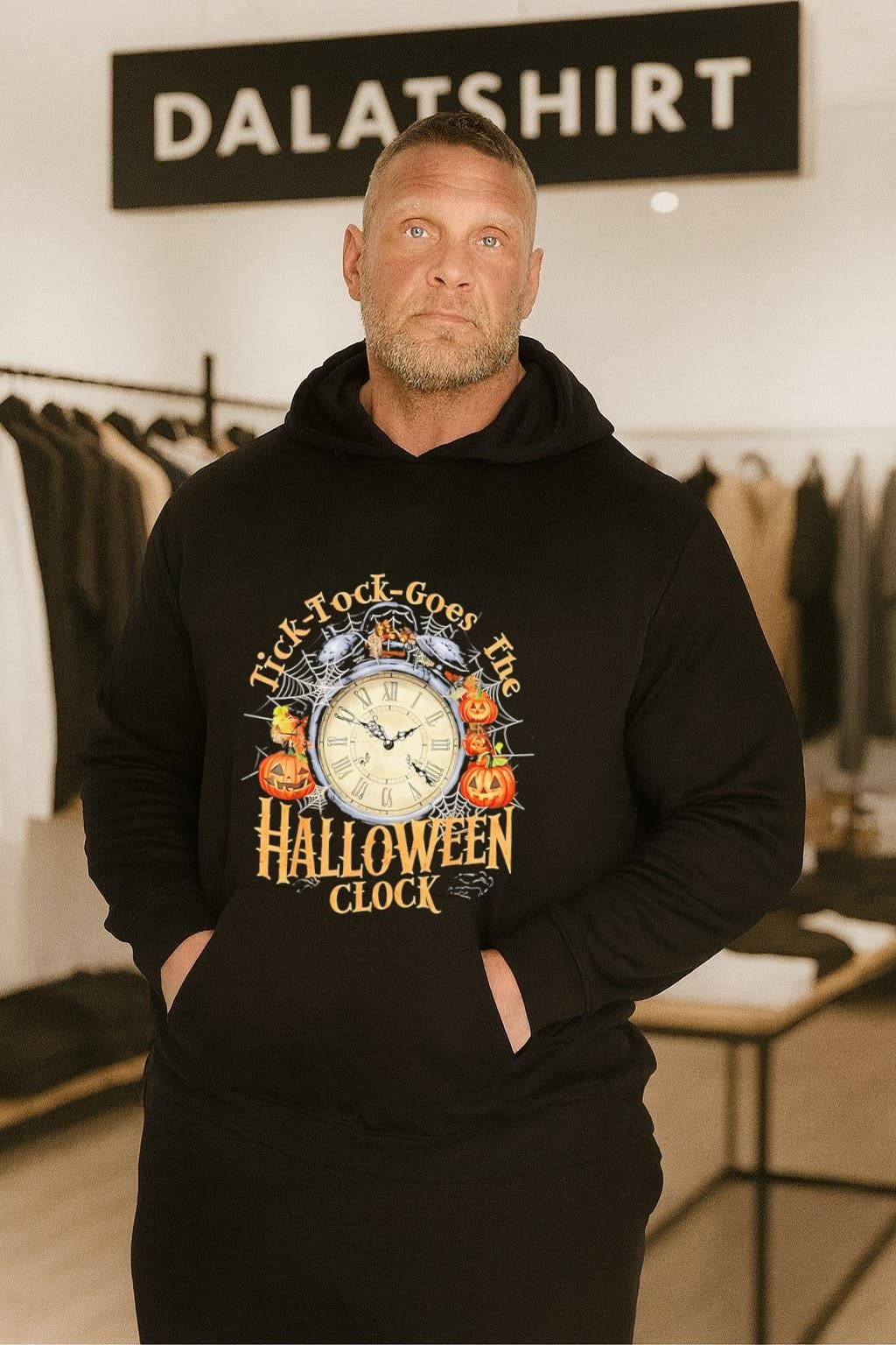 Tick Tock Goes The Halloween Clock Pumpkin Spider Web shirt
