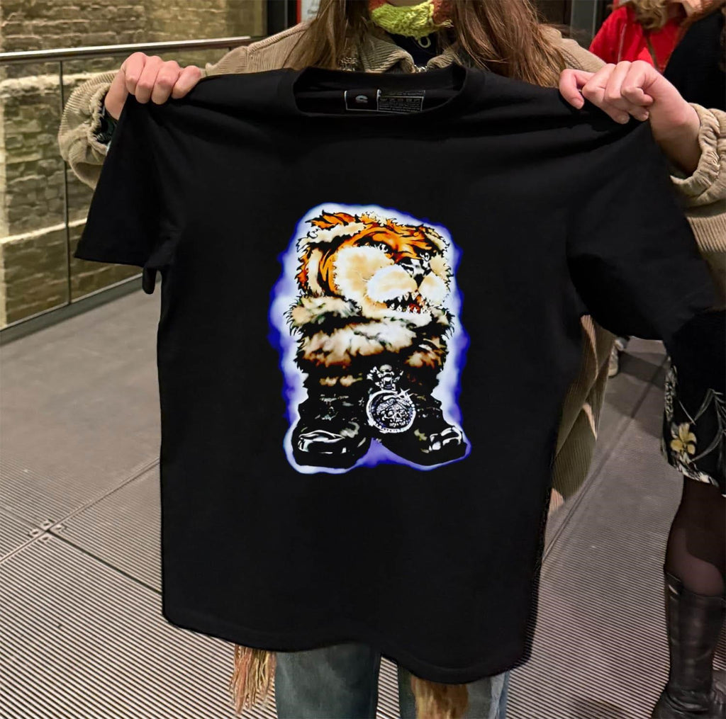 Tiger Head Furry Animal Face With Skull shirt