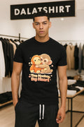 Tiny Monkey Big Heart brown monkey hugging monkey shirt