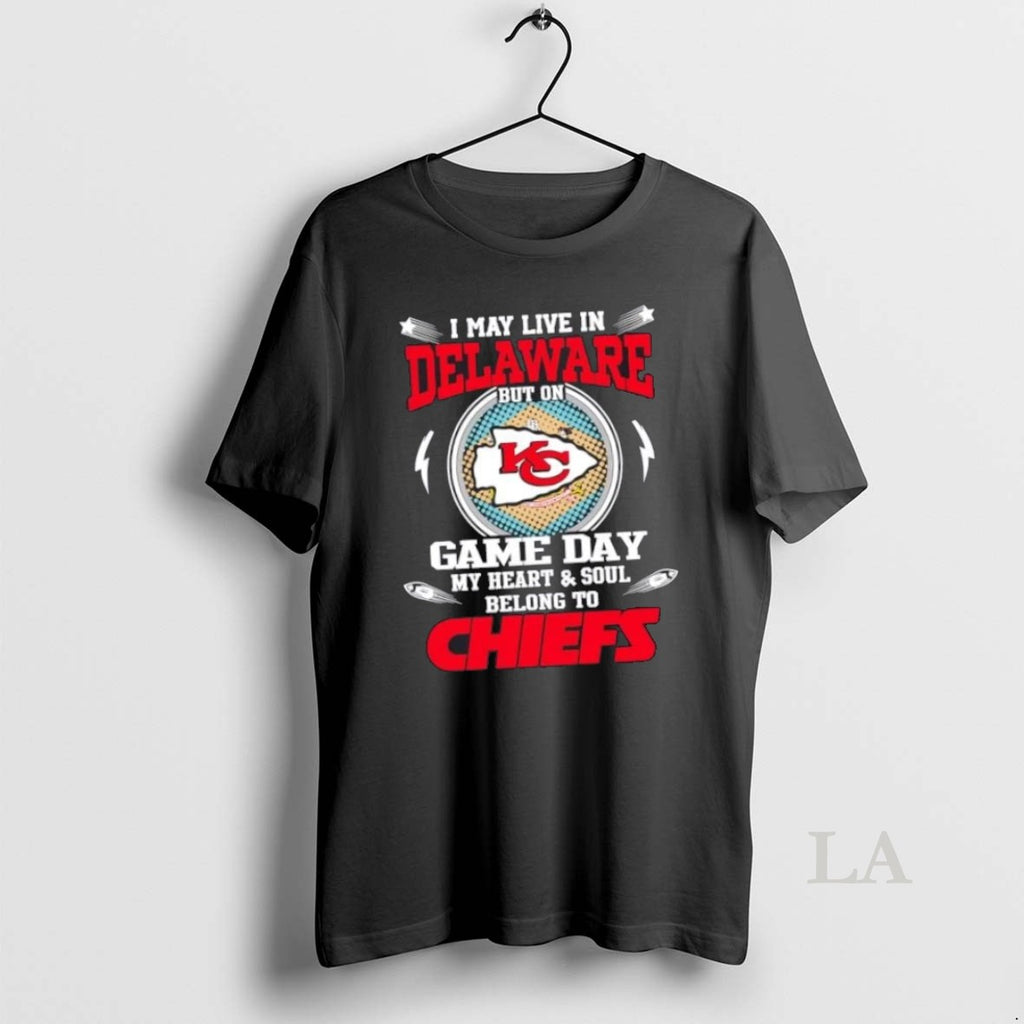 Top I May Live In Delaware But On Game Day My Heart And Soul Belongs